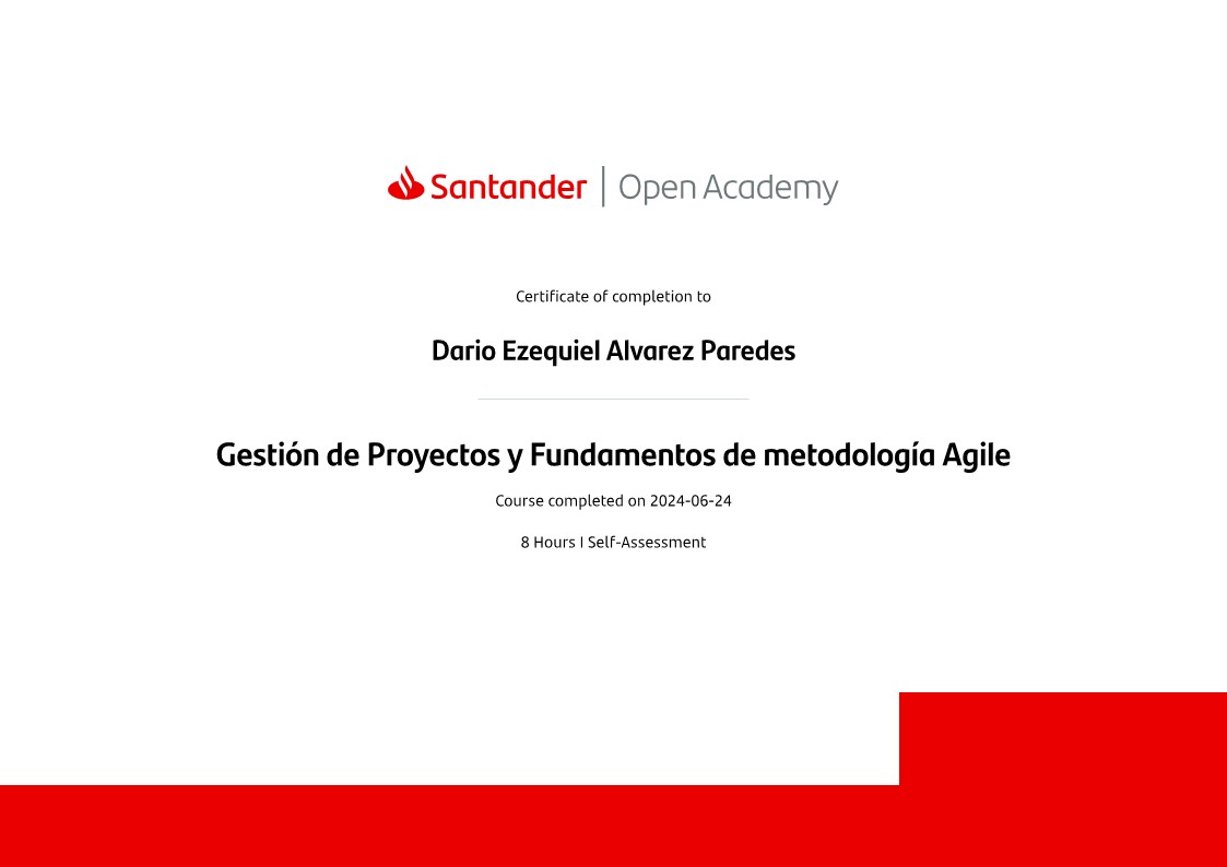 Gestión de Proyectos y Fundamentos de metodología Agile - Satander Open Academy